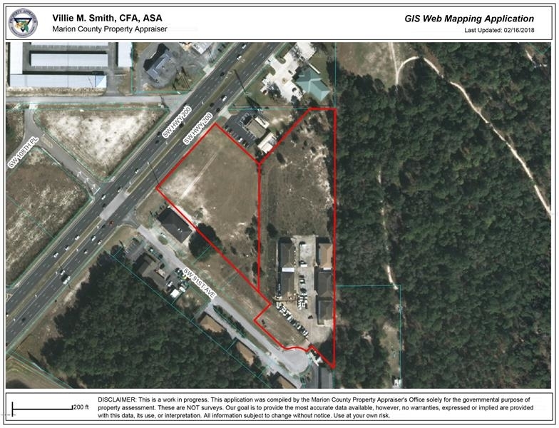 5 Unit warehouse complex on 6.93 acres with Hwy 200 .